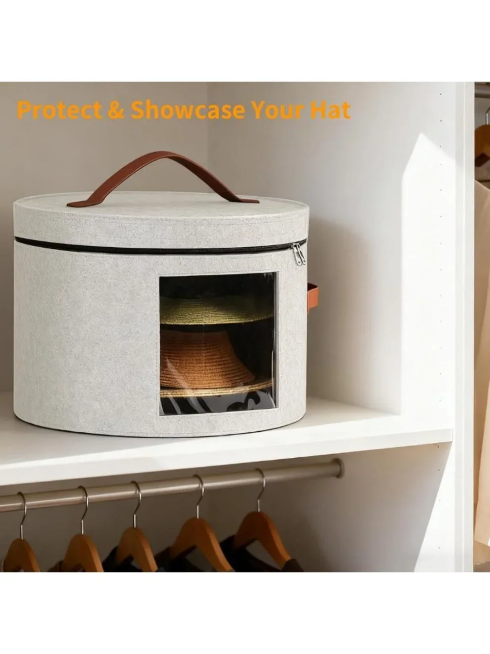 Stylish Stackable Hat Storage Box - Round Organizer for Closet & Travel